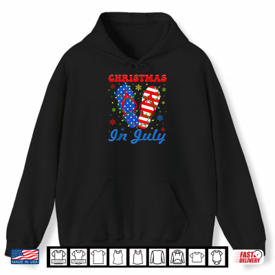 Flip Flops Christmas In July Xmas Beach Vacation Shirt 1 Hoodie Flip Flops Christmas in July Xmas Beach Vacation Shirt