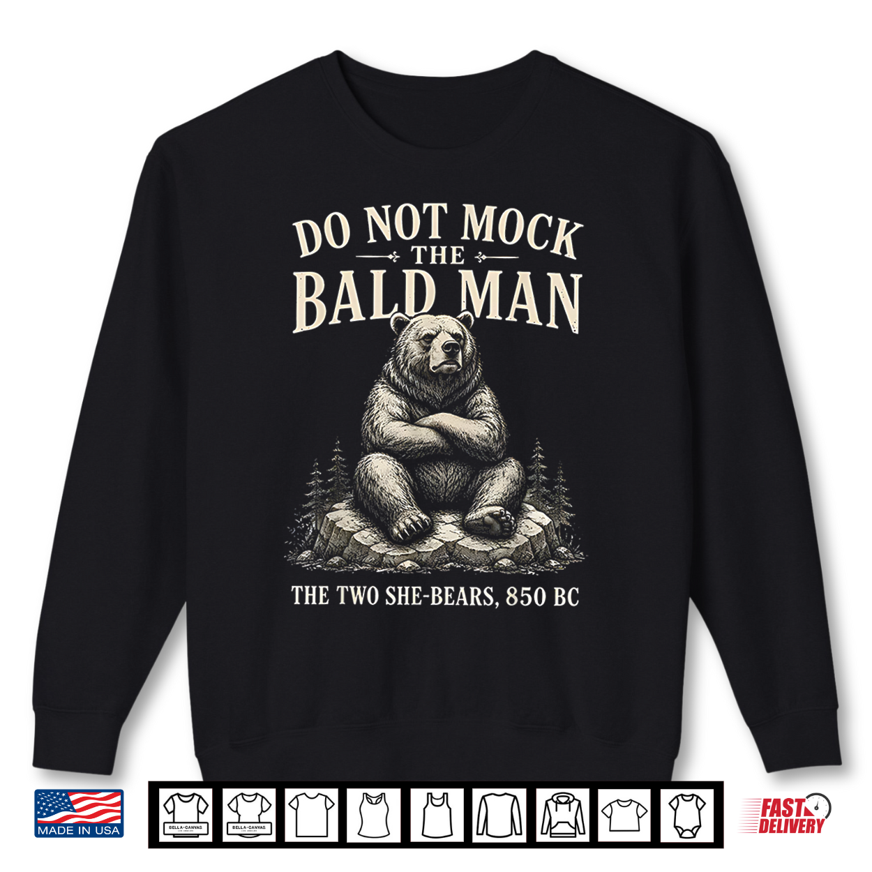 Do Not Mock The Bald Man Funny Bible Bear Christian Humor Shirt Do Not Mock The Bald Man Funny Bible Bear Christian Humor Shirt
