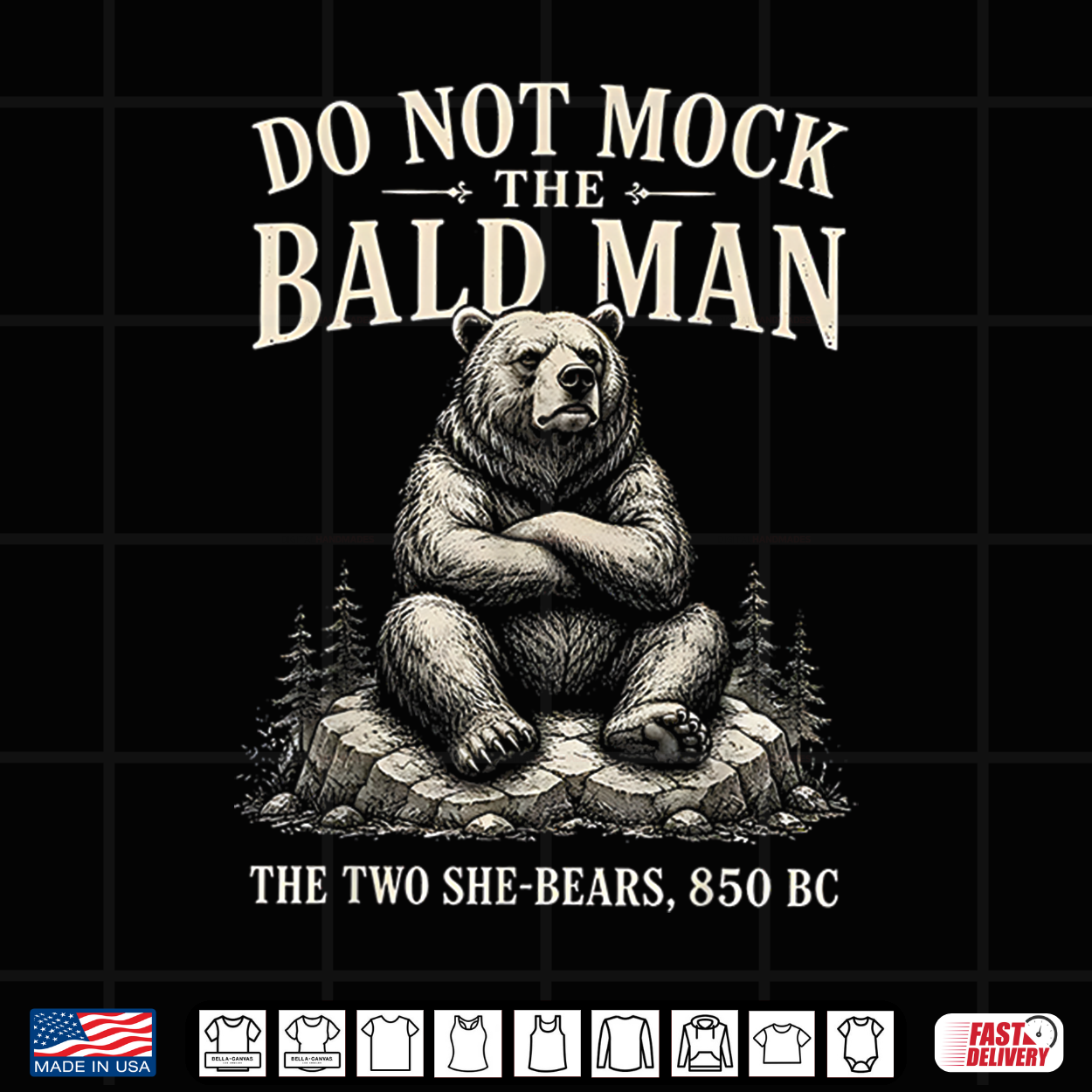 Do Not Mock The Bald Man Funny Bible Bear Christian Humor Shirt Do Not Mock The Bald Man Funny Bible Bear Christian Humor Shirt