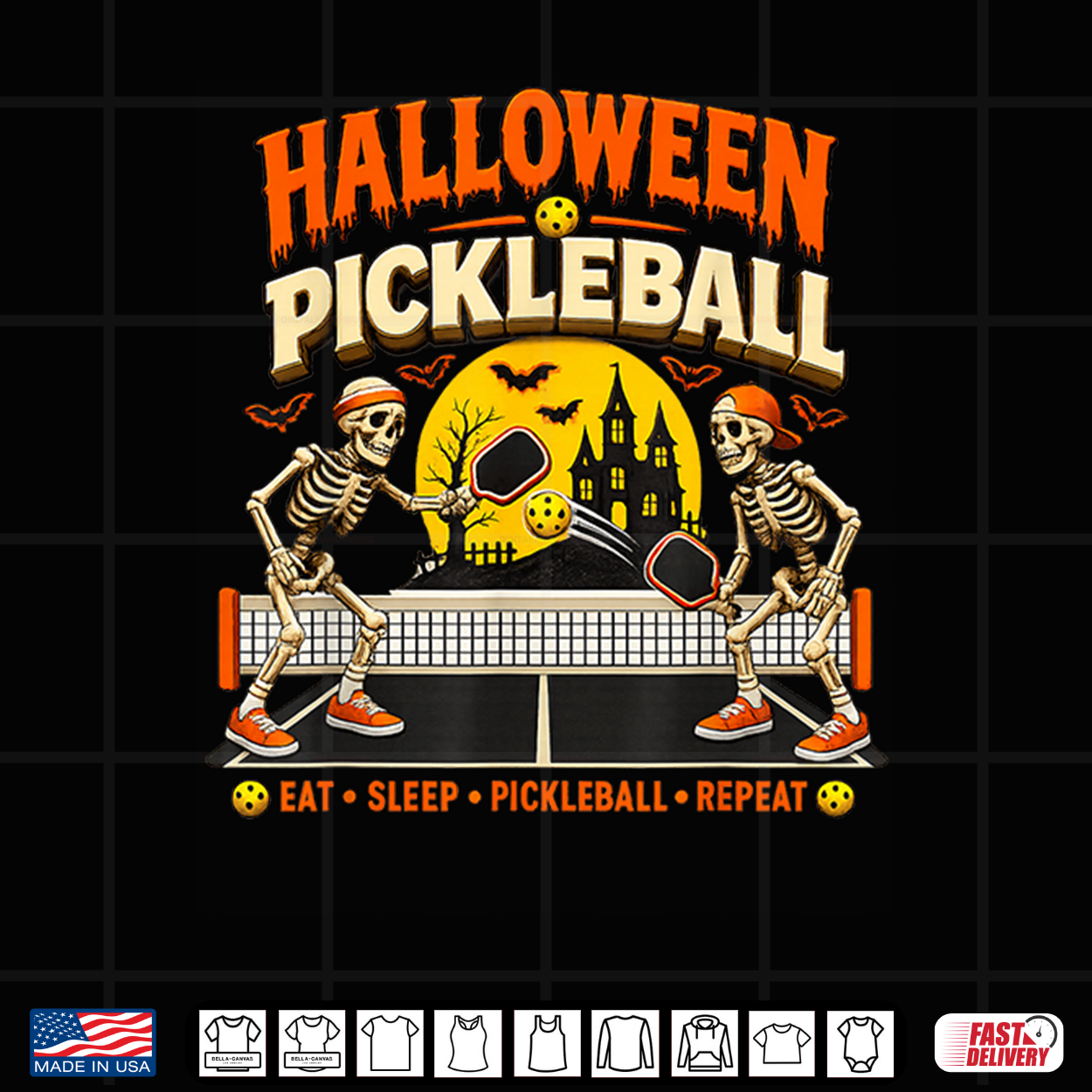 Halloween Pickleball Game Skeletons And Pickle Ball Shirt Halloween Pickleball Game Skeletons And Pickle Ball Shirt