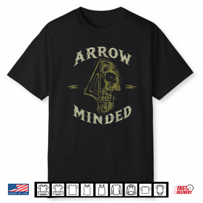 Arrow Minded Archery Bowhunting Skull Retro Broadhead Hunter Shirt