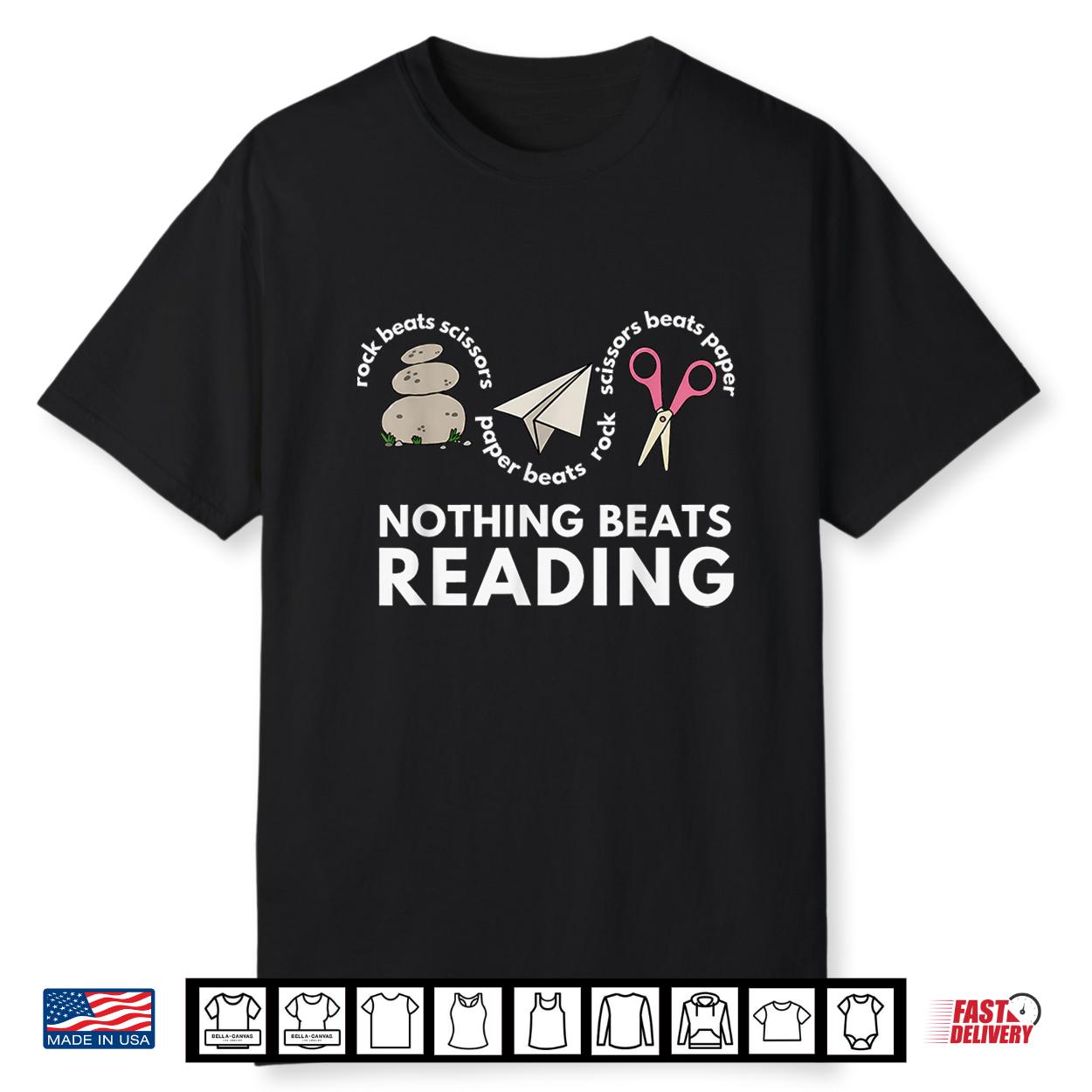 Rock Paper Scissors Nothing Beats Reading Book Lover Library Shirt Rock Paper Scissors Nothing Beats Reading Book Lover Library Shirt