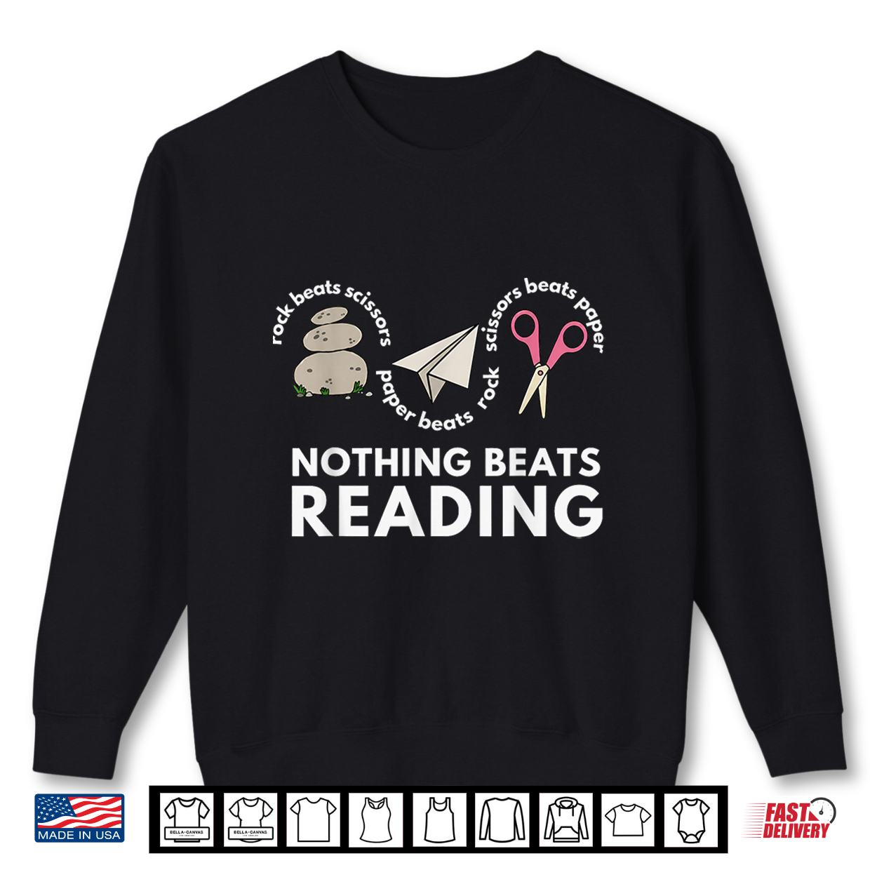 Rock Paper Scissors Nothing Beats Reading Book Lover Library Shirt Rock Paper Scissors Nothing Beats Reading Book Lover Library Shirt