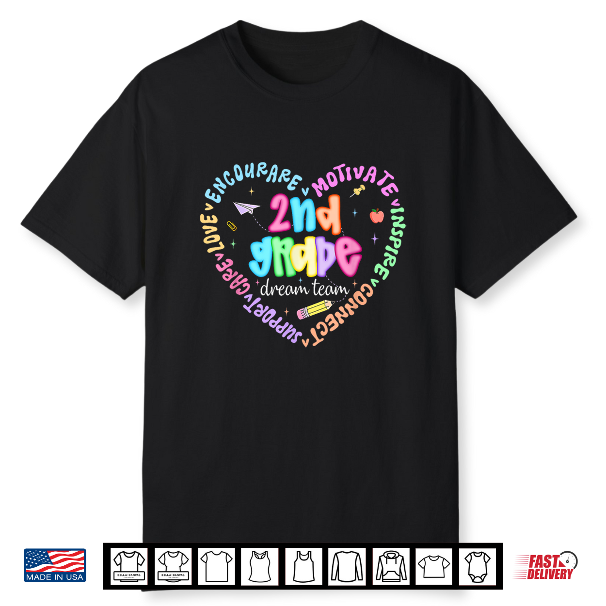 Second Grade 2Nd Dream Team Back To School Teachers Kids Shirt Second Grade 2Nd Dream Team Back To School Teachers Kids Shirt