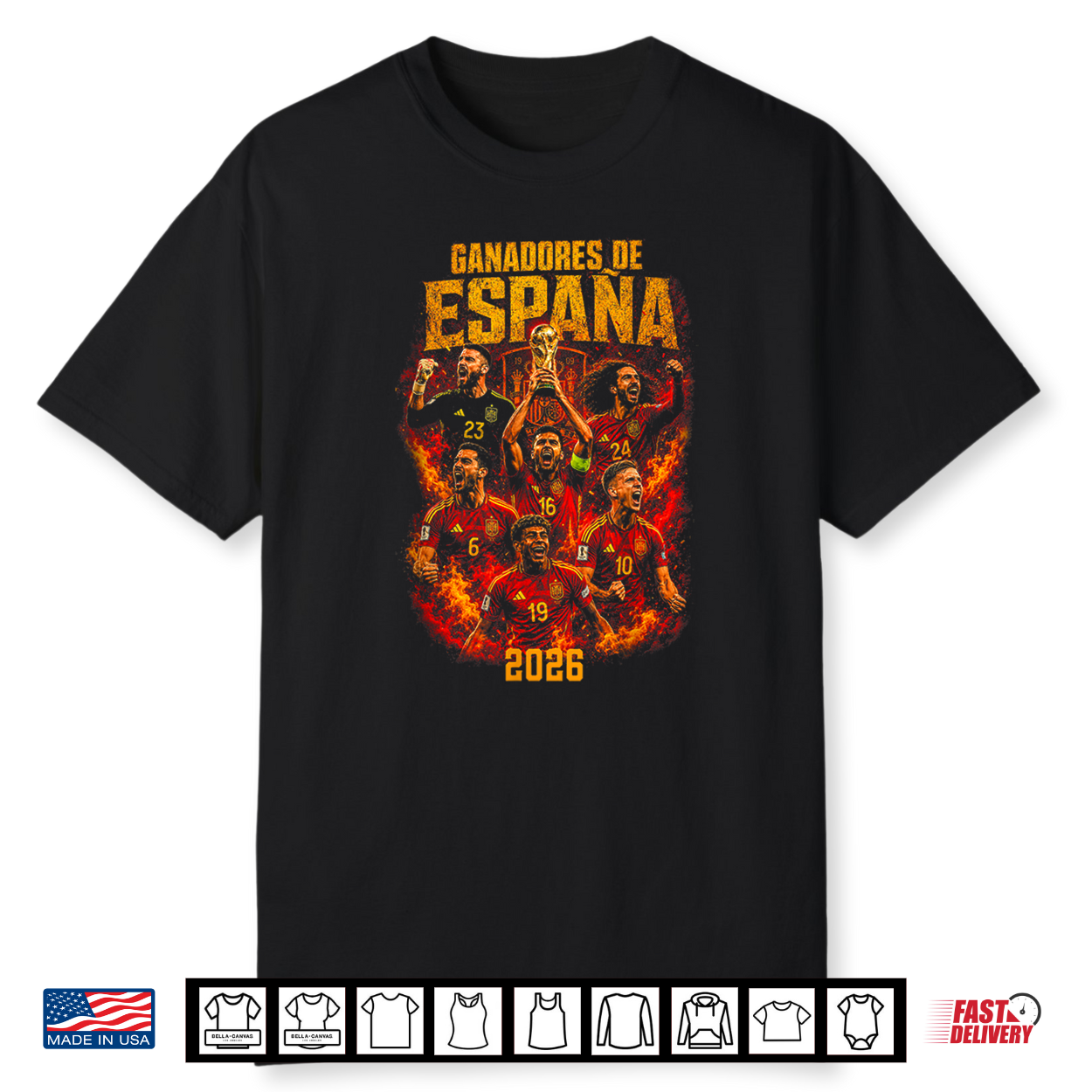 Spain Squad Winners Ganadores 2026 World Cup Football Shirt Spain Squad Winners Ganadores 2026 World Cup Football Shirt