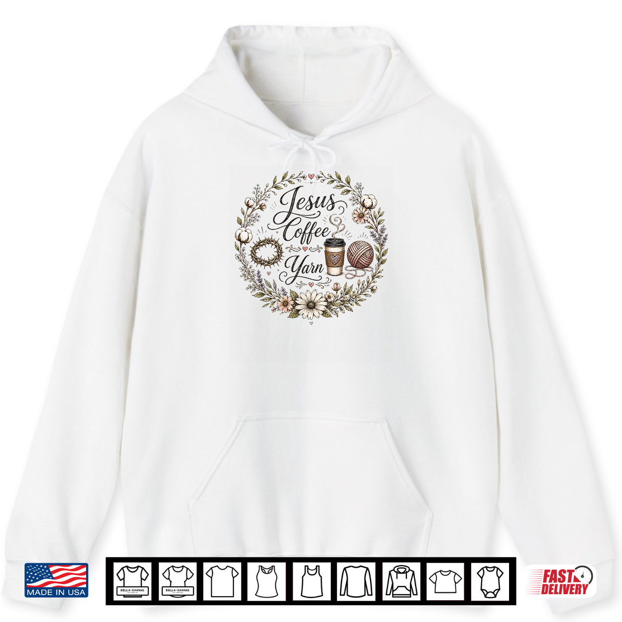 Christian Crafter Jesus Coffee And Yarn Design Knitting Shirt Christian Crafter Jesus Coffee And Yarn Design Knitting Shirt