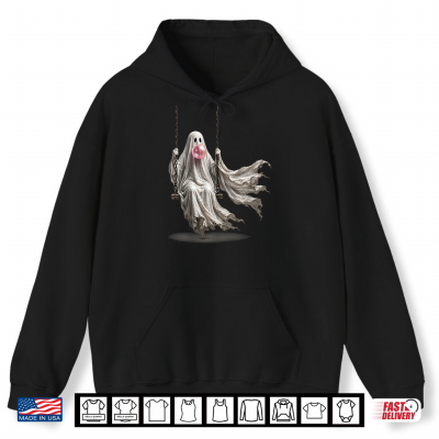 Ghost On Swing Blowing Bubble Gum Spooky Halloween Funny Shirt 1 Hoodie Ghost on Swing Blowing Bubble Gum Spooky Halloween Funny Shirt