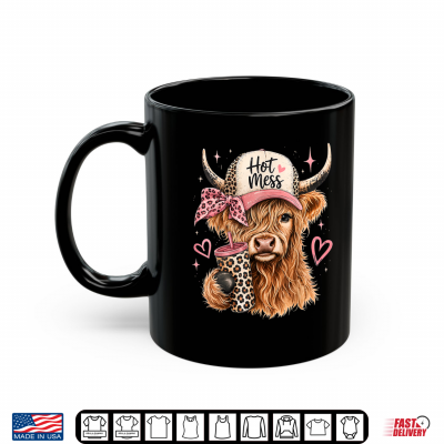 Hot Mess Leopard Highland Cow Funny Coffee Lover Shirt 3 Mug Hot Mess Leopard Highland Cow Funny Coffee Lover Shirt