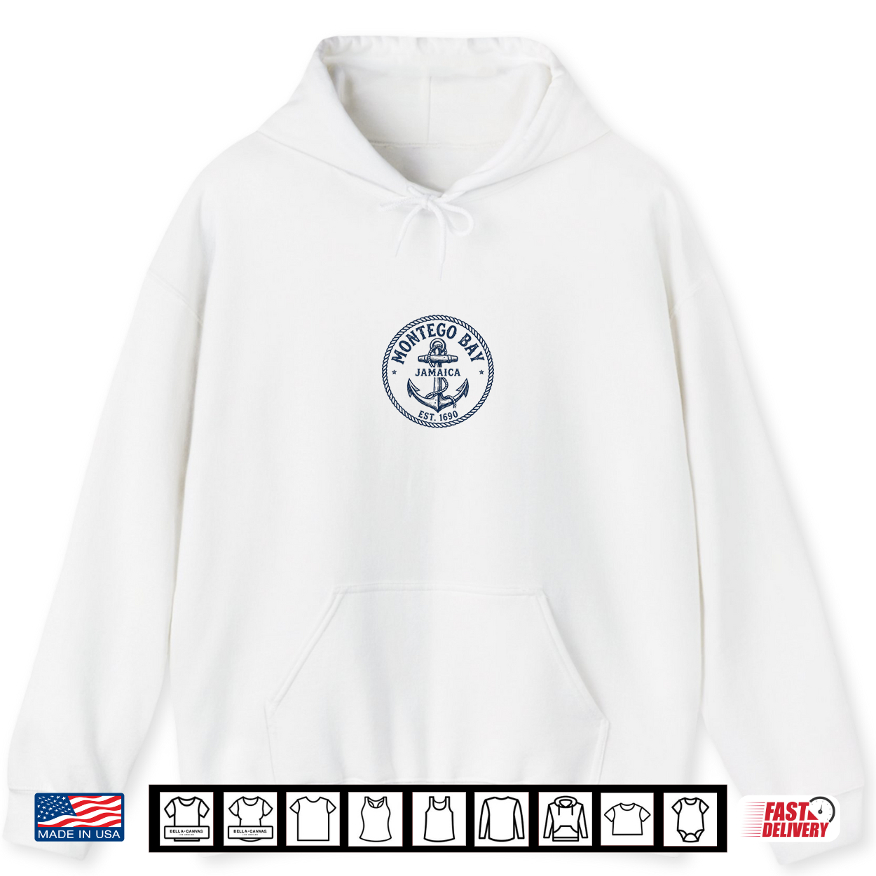 Montego Bay Jamaica Nautical Anchor Badge Design Shirt Montego Bay Jamaica Nautical Anchor Badge Design Shirt