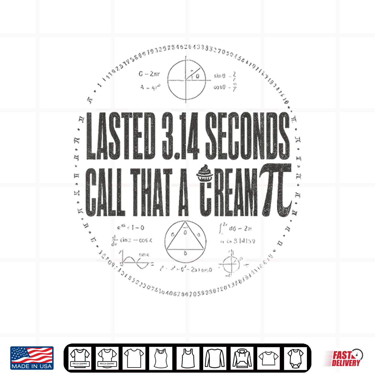 Lasted 3.14 Seconds Call That A Cream Pi Math Teacher Shirt Lasted 3.14 Seconds Call That A Cream Pi Math Teacher Shirt