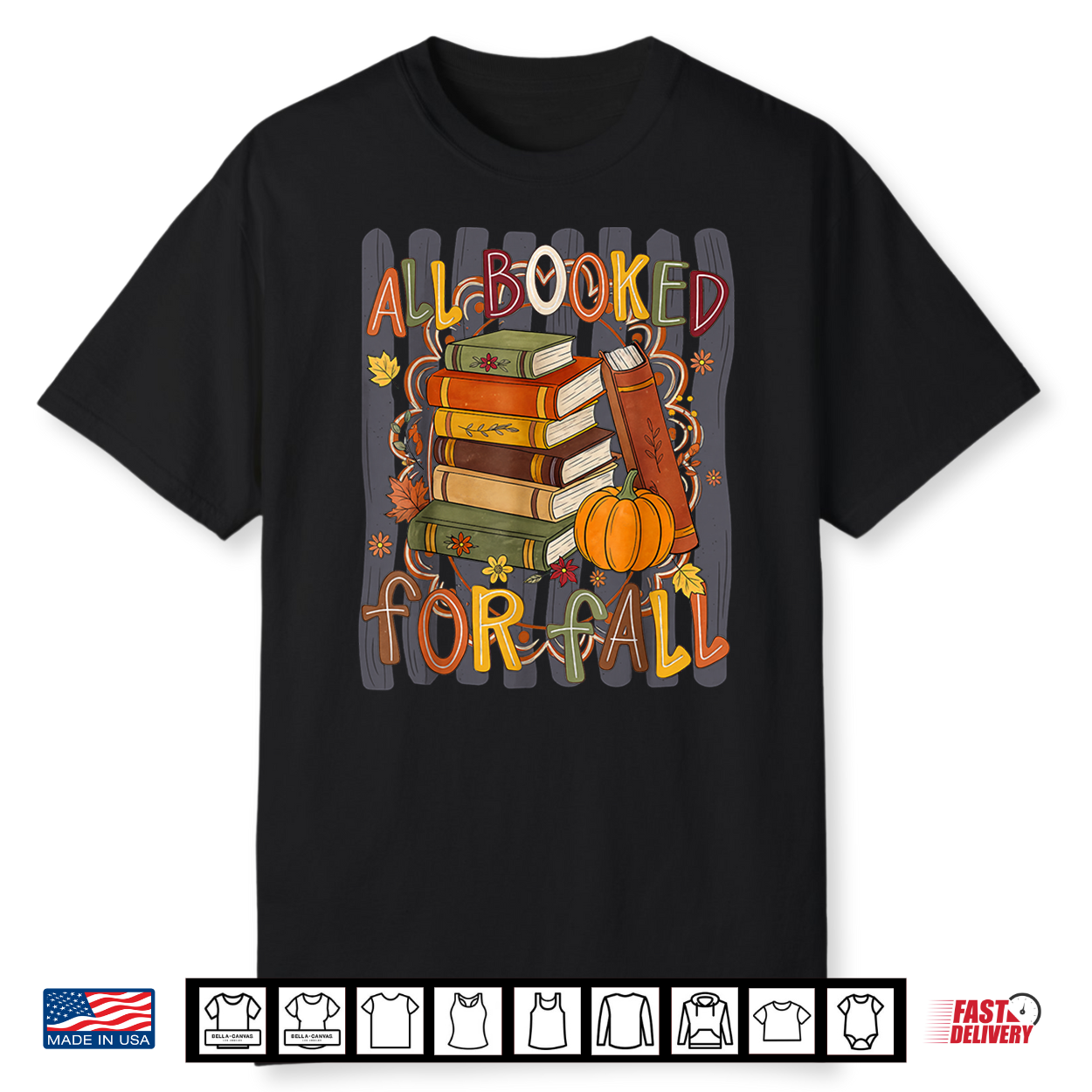 Stripes Pumpkin Leaf All Booked For Fall Autumn Book Lover Shirt Stripes Pumpkin Leaf All Booked For Fall Autumn Book Lover Shirt