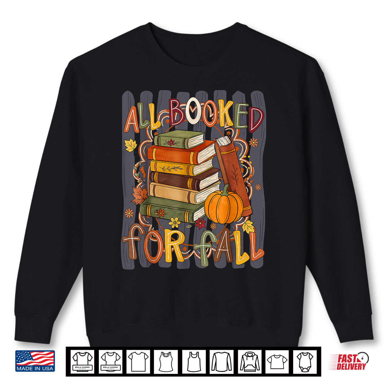 Stripes Pumpkin Leaf All Booked For Fall Autumn Book Lover Shirt Stripes Pumpkin Leaf All Booked For Fall Autumn Book Lover Shirt