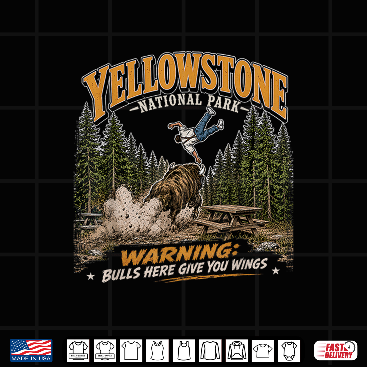 Yellowstone National Park Funny Bulls Here Give You Wings Shirt