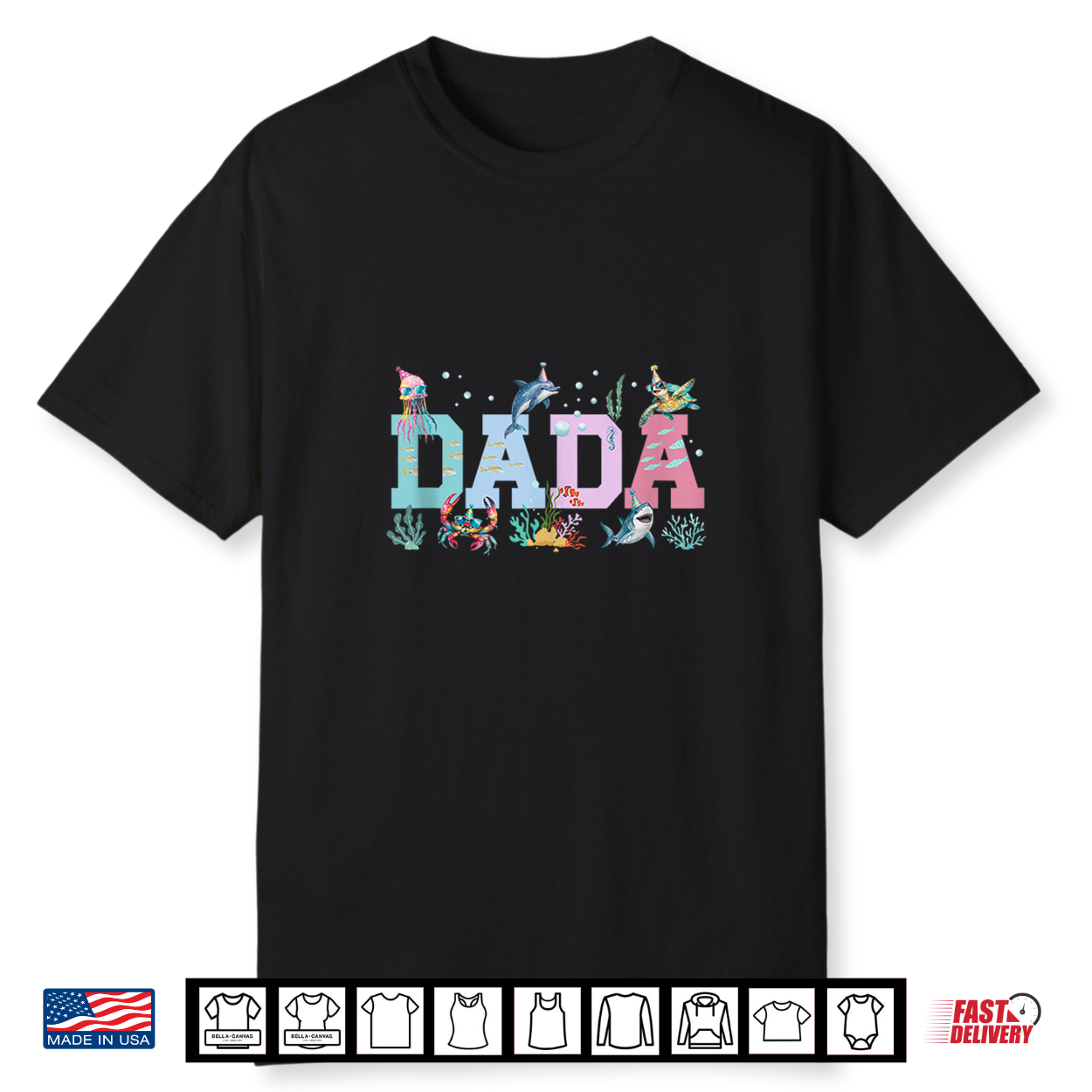 Dada Ocean Animals Birthday Shirt Dada Ocean Animals Birthday Shirt