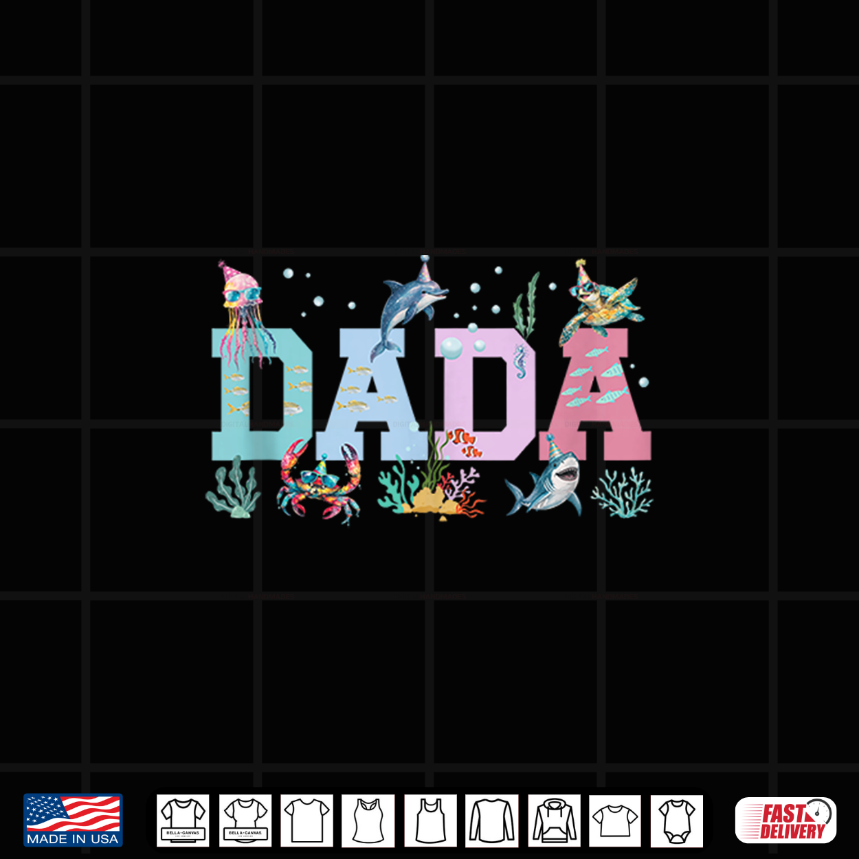 Dada Ocean Animals Birthday Shirt Dada Ocean Animals Birthday Shirt