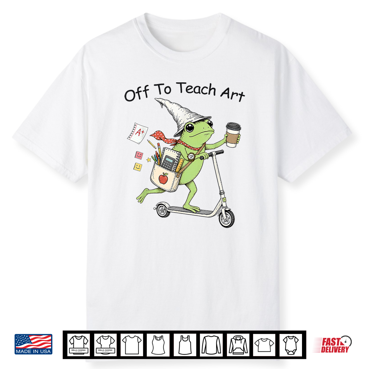 Off To Teach Art Teacher Frog Funny Back To School Shirt