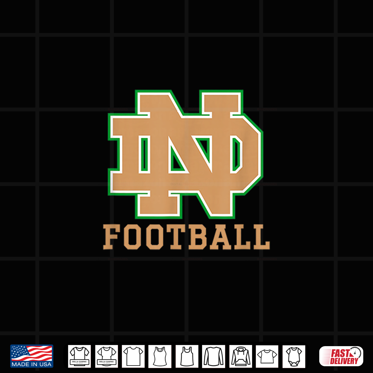 Notre Dame High School Irish Football Shirt Notre Dame High School Irish Football Shirt