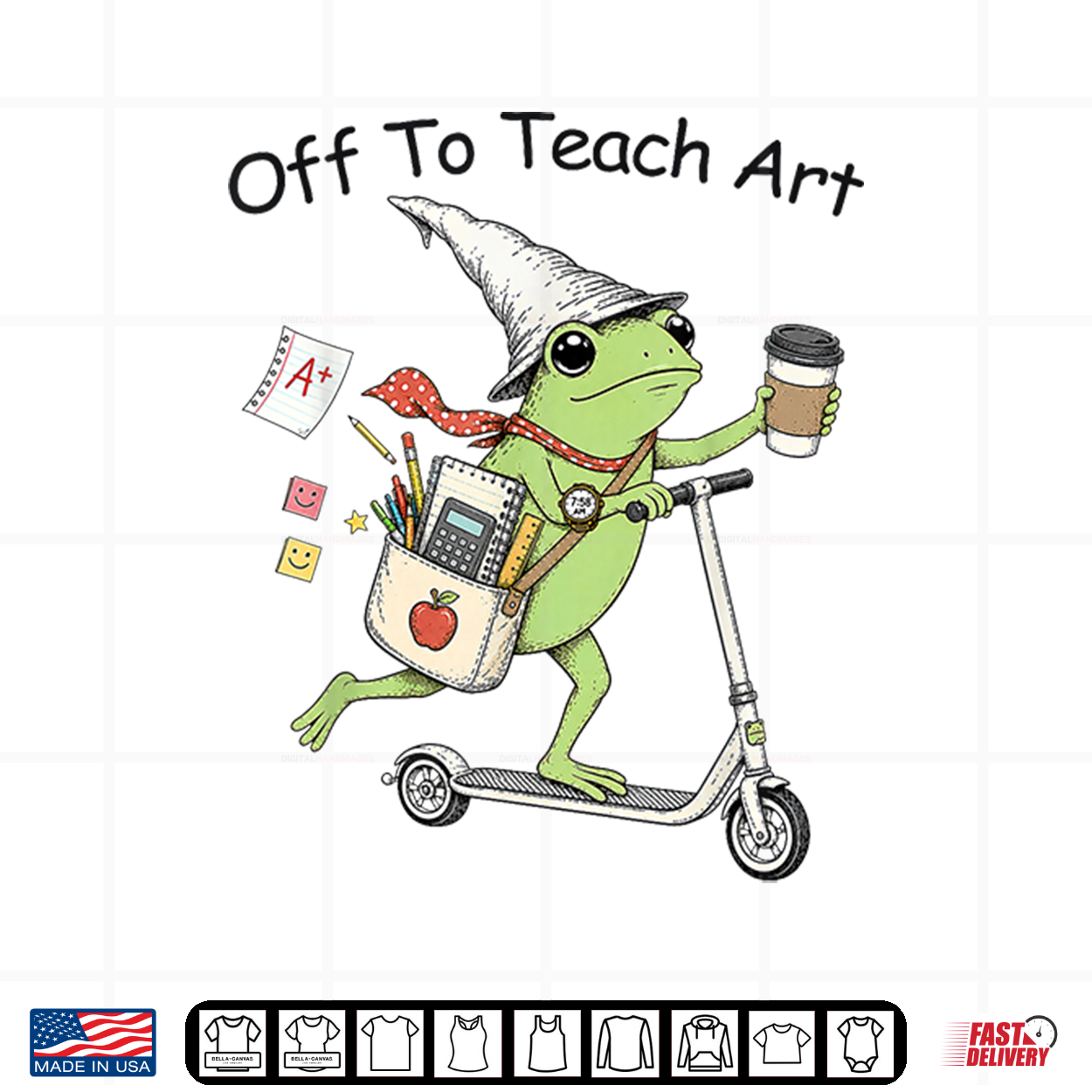 Off To Teach Art Teacher Frog Funny Back To School Shirt