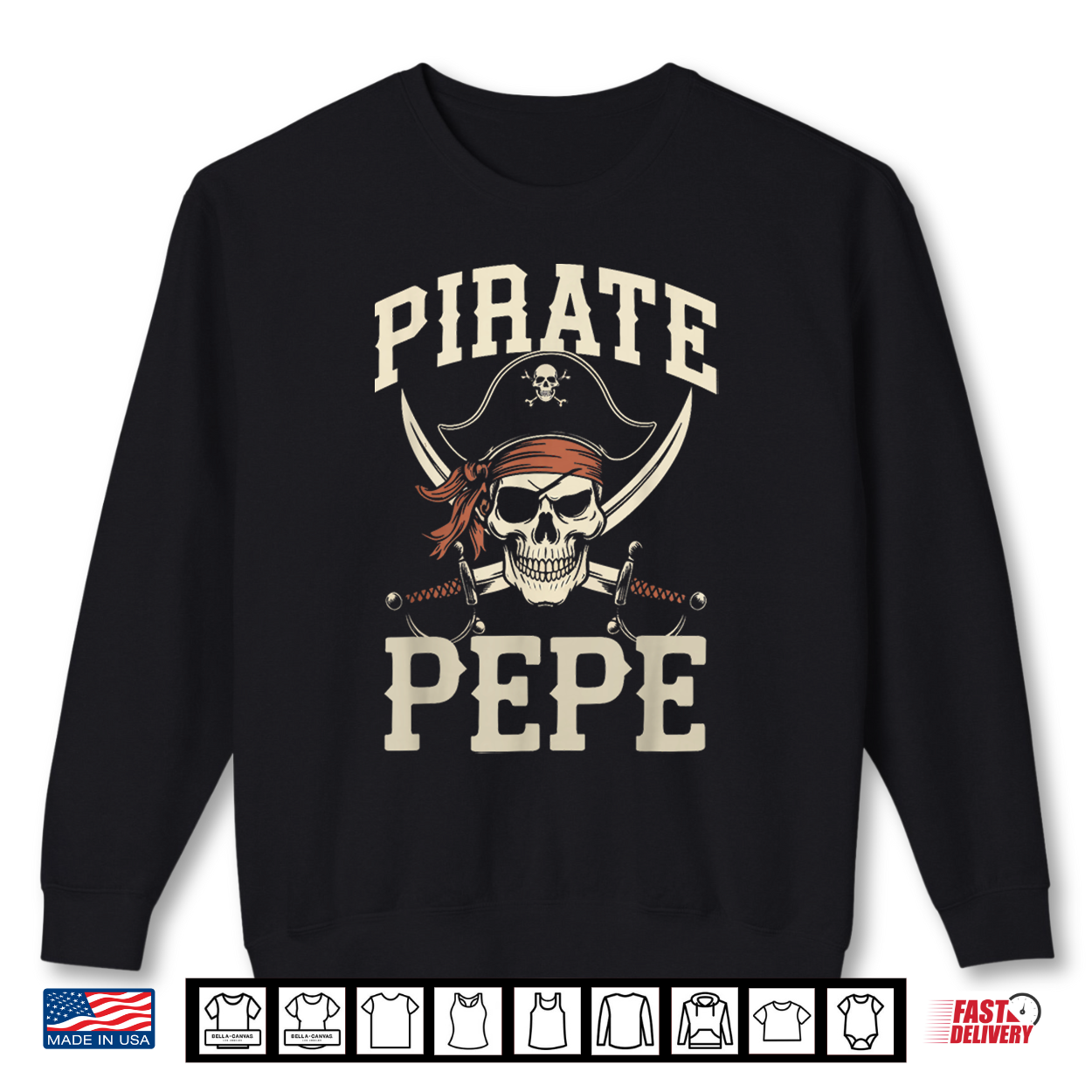 Pirate Pepe Funny Captain Matching Grandpa Halloween Costume Shirt