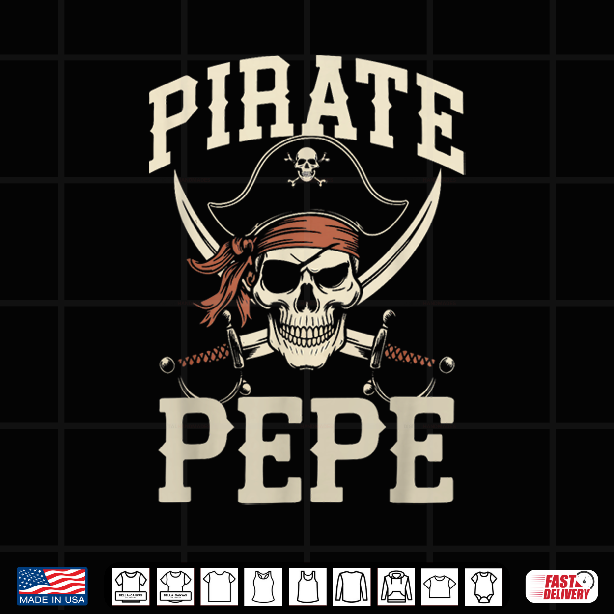 Pirate Pepe Funny Captain Matching Grandpa Halloween Costume Shirt