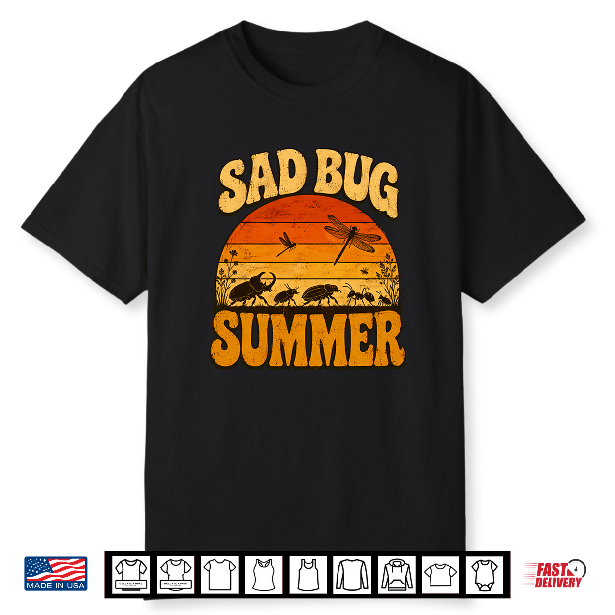 Sad Bug Summer Insects Aesthetic Funny Summer Men Women Kids Shirt