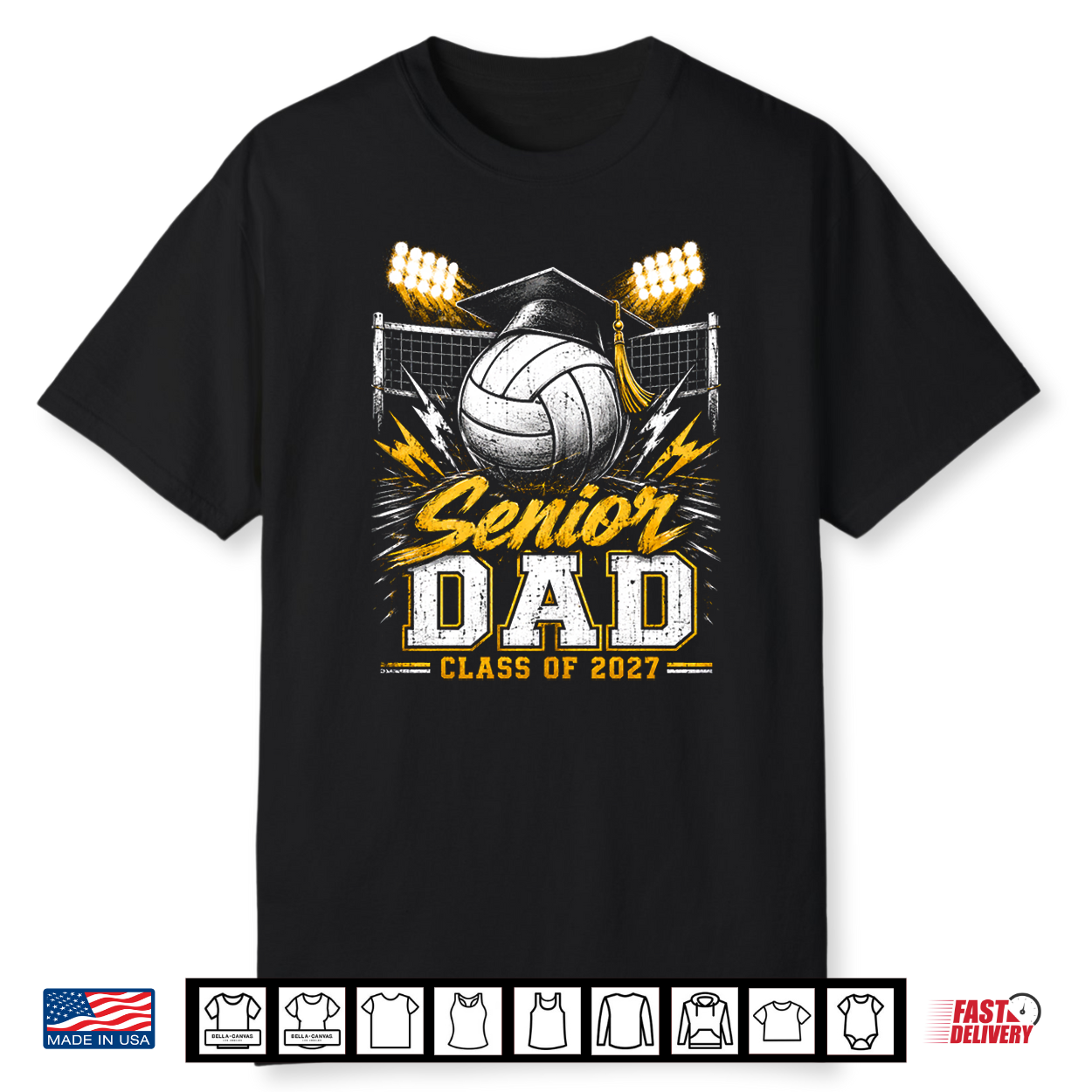 Senior Dad Class Of 2027 Volleyball Graduation Vintage Shirt