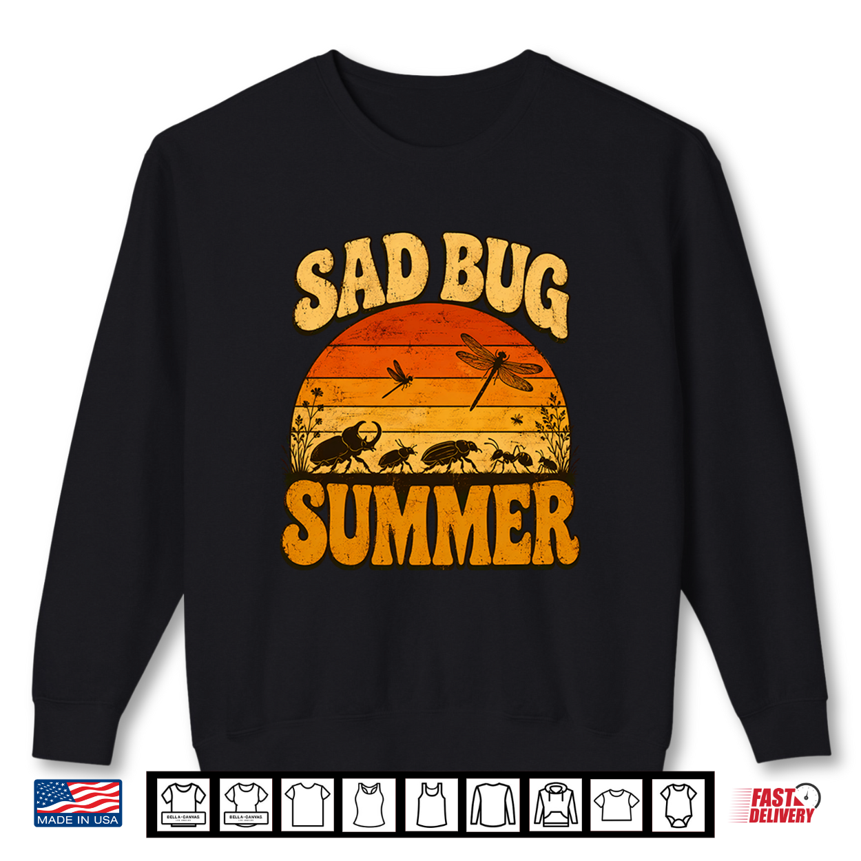 Sad Bug Summer Insects Aesthetic Funny Summer Men Women Kids Shirt