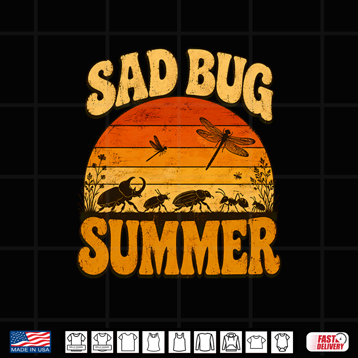 Sad Bug Summer Insects Aesthetic Funny Summer Men Women Kids Shirt