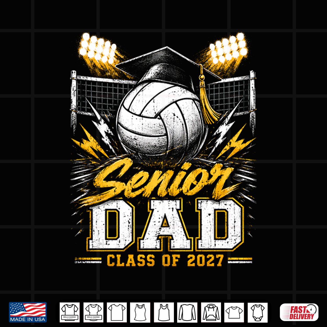Senior Dad Class Of 2027 Volleyball Graduation Vintage Shirt