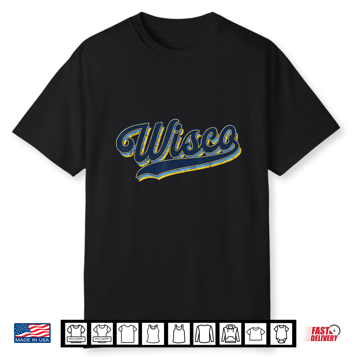 Vintage Wisco Classic Script City Connect State Connect Shirt