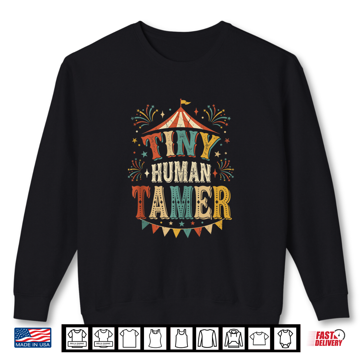 Tiny Human Tamer Funny Circus Parent Humor Vintage Shirt