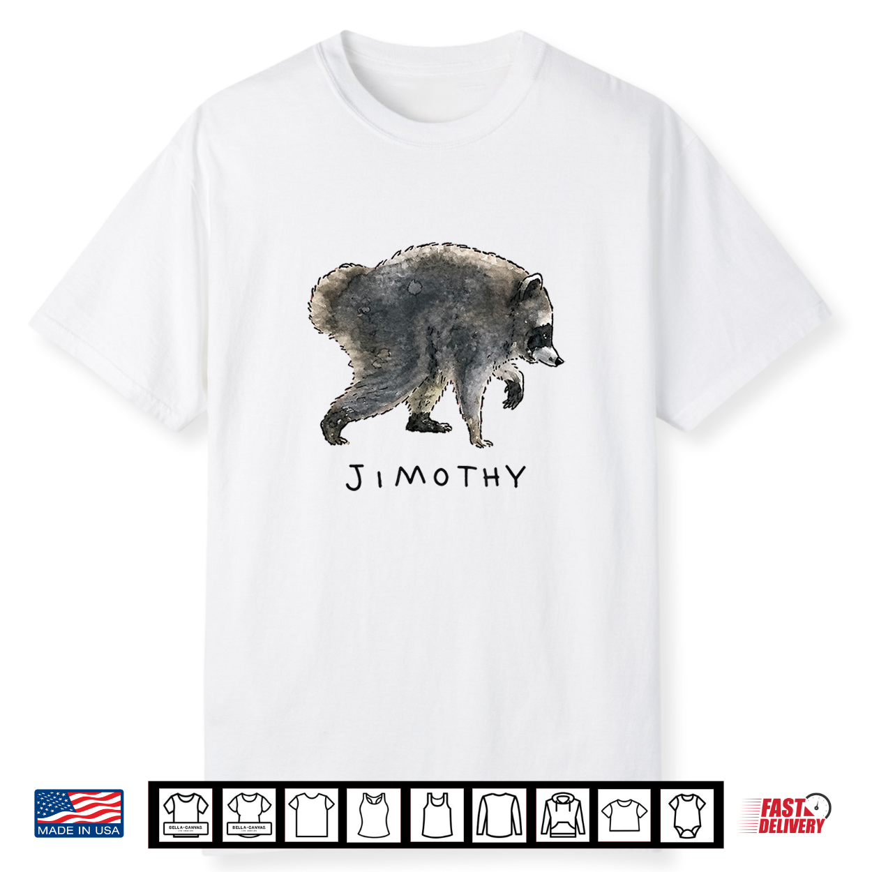 Funny Jimothy Trash Panda Watercolor Shirt
