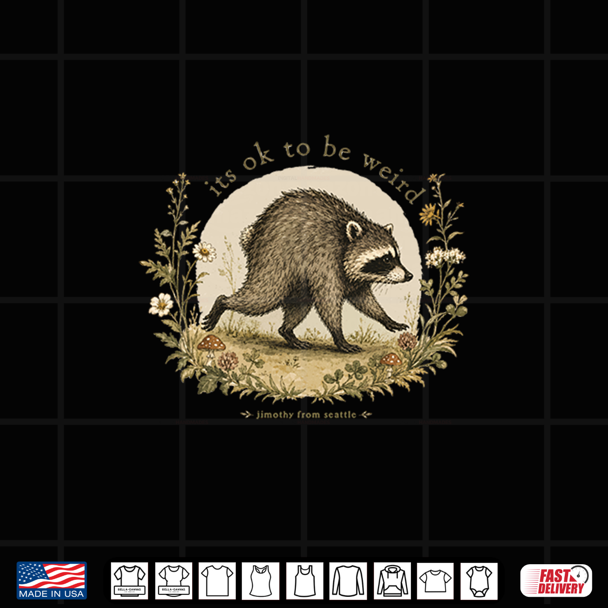 Jimothy From Seattle It’S Ok To Be Weird Raccoon Cottagecore Shirt