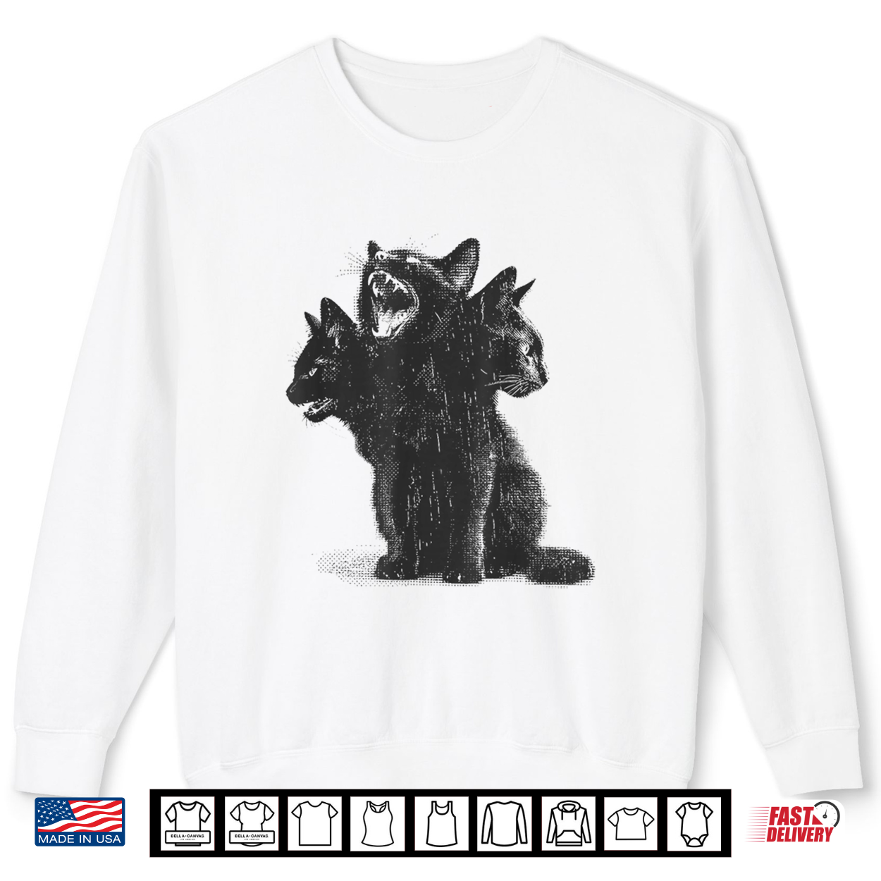 3 Headed Cat Vintage Grunge Alt 90S Halloween Goth Horror Shirt 3 Headed Cat Vintage Grunge Alt 90S Halloween Goth Horror Shirt