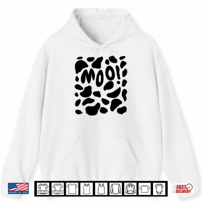Hoodie Cow Costume Funny Cute Calf Halloween Shirt