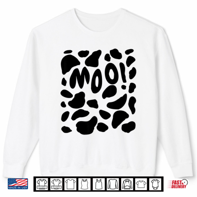 Sweatshirt Cow Costume Funny Cute Calf Halloween Shirt