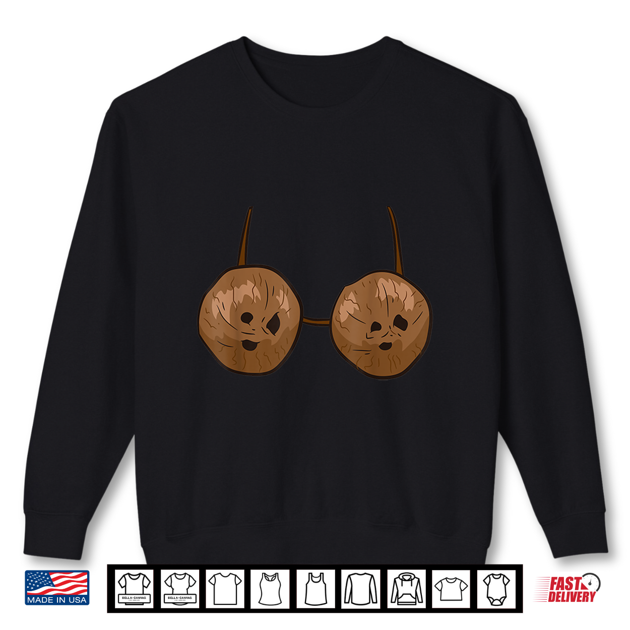 Funny Coconut Summer Coconuts Bra Funny Halloween Costume Shirt
