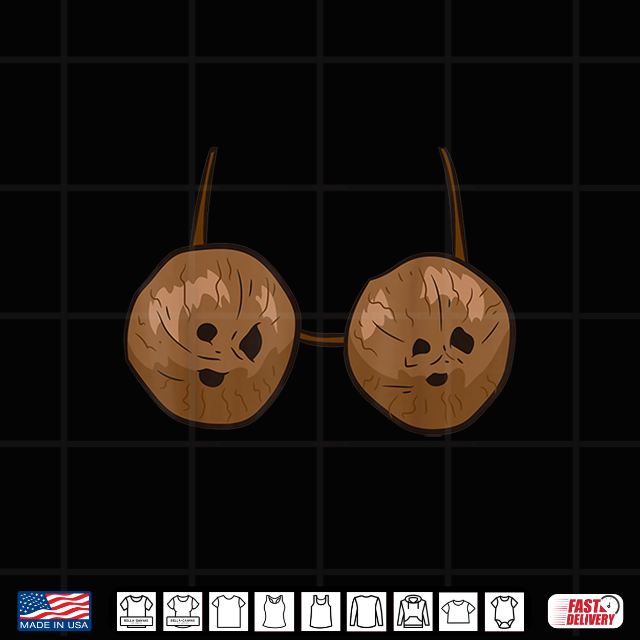 Funny Coconut Summer Coconuts Bra Funny Halloween Costume Shirt