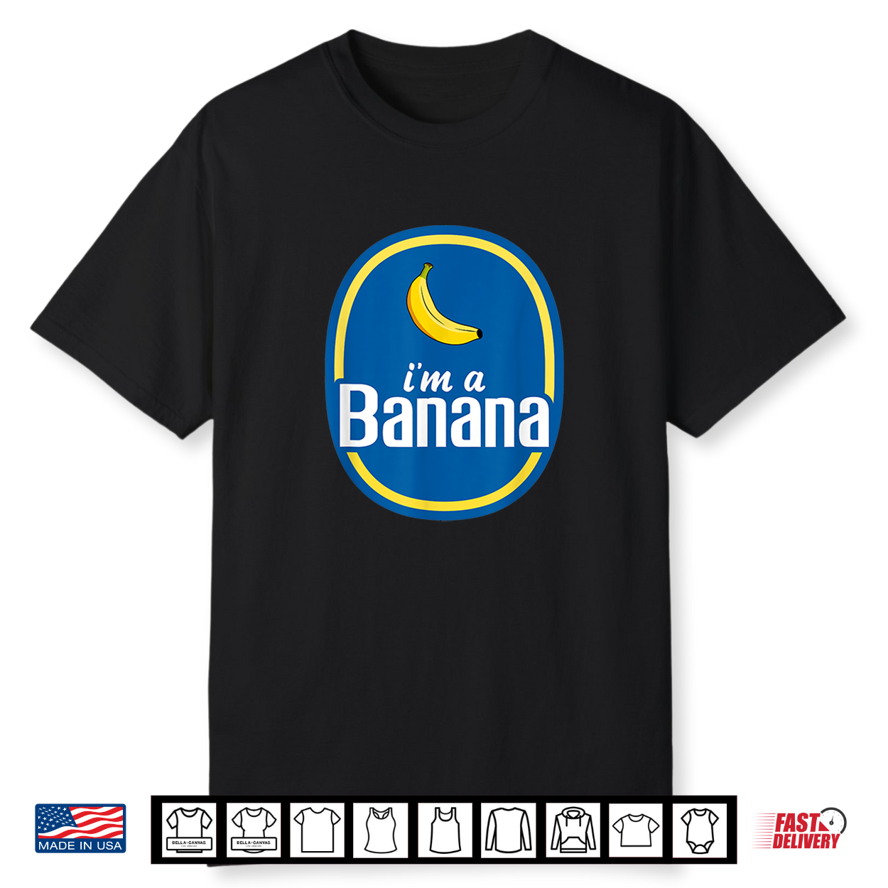I’M A Banana Costume Halloween Fruit Sticker Yellow Funny Shirt