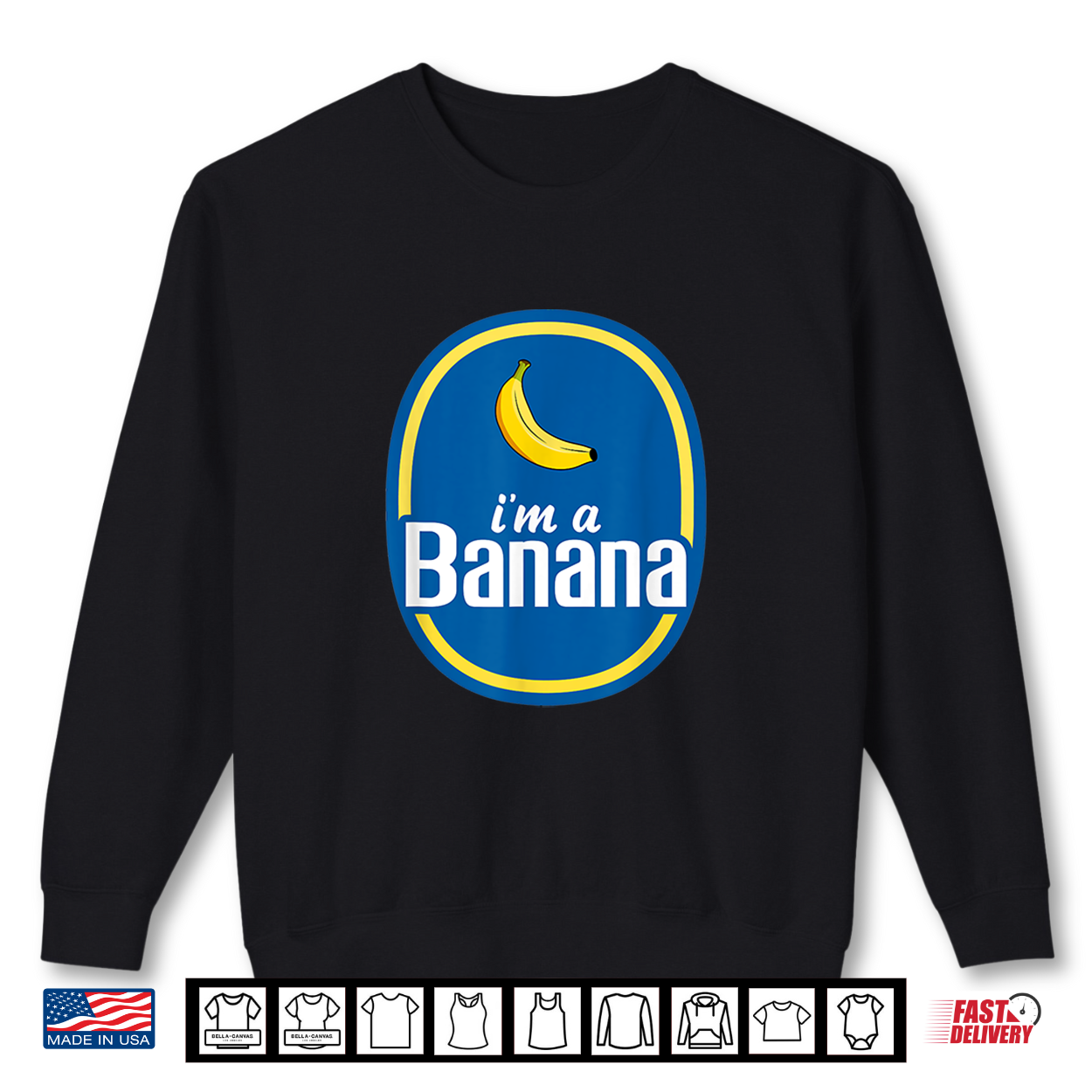 I’M A Banana Costume Halloween Fruit Sticker Yellow Funny Shirt
