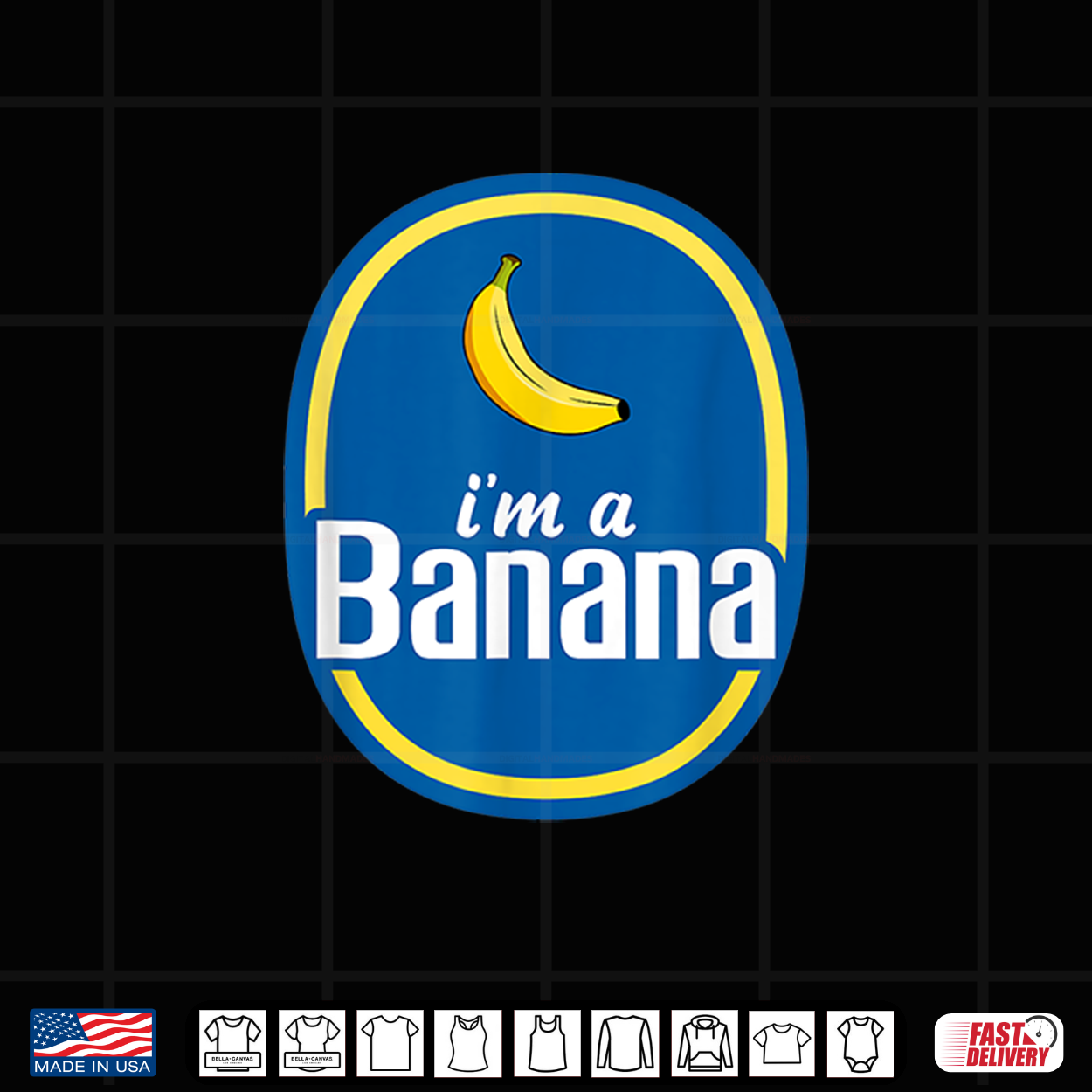 I’M A Banana Costume Halloween Fruit Sticker Yellow Funny Shirt