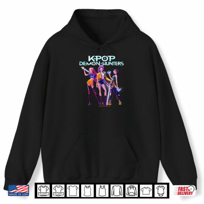 Hoodie Kpop Demon Hunters Halloween Huntrix Heroic Poses Group Shot Shirt