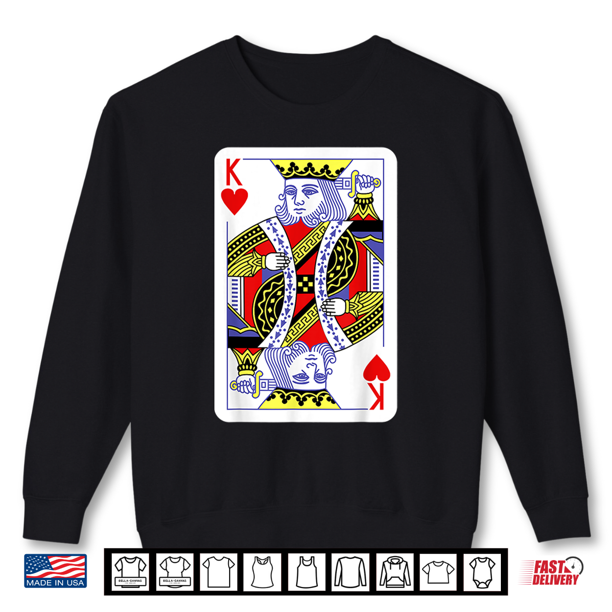 King Of Hearts Playing Cards Halloween Costume Casino Easy Shirt