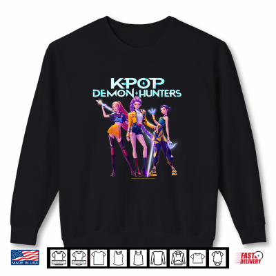 Sweatshirt Kpop Demon Hunters Halloween Huntrix Heroic Poses Group Shot Shirt