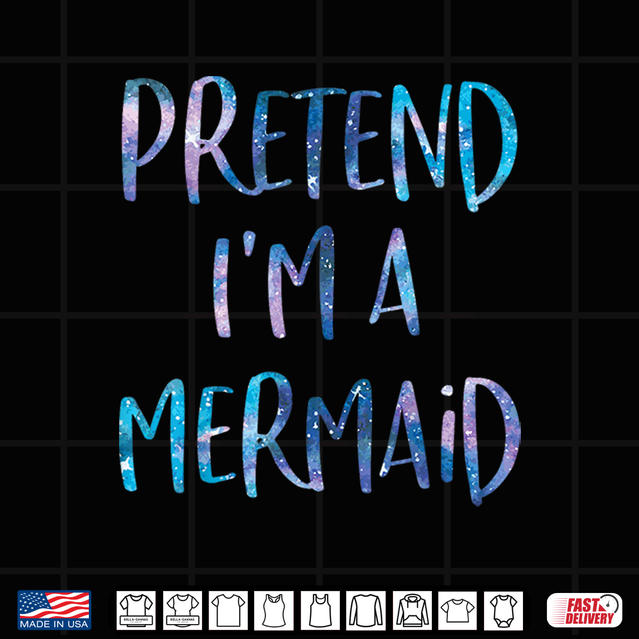 Pretend I’M A Mermaid Lazy Funny Mermaid Halloween Costume Shirt