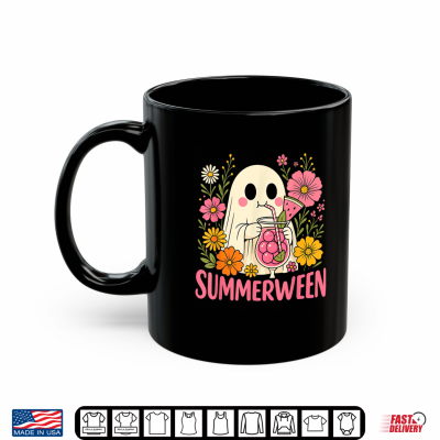 Mug Summerween Funny Ghost Halloween Summer Floral Shirt