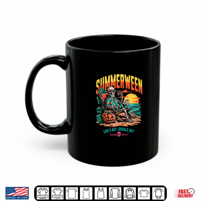 Mug Summerween Skeleton Travel Beach Halloween Vacation Holiday Shirt