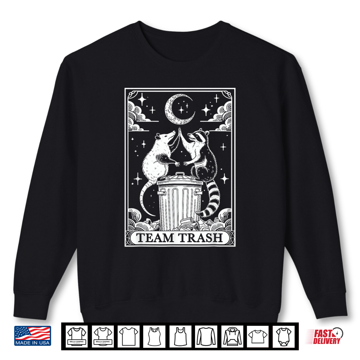 Tarot Card Vintage Team Trash Crescent Moon Opossum Raccoon Shirt Tarot Card Vintage Team Trash Crescent Moon Opossum Raccoon Shirt