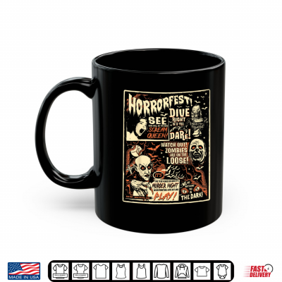 Vintage Horrorfest Poster Halloween Movie Old Time Horror Shirt 3 Mug Vintage Horrorfest Poster Halloween Movie Old Time Horror Shirt