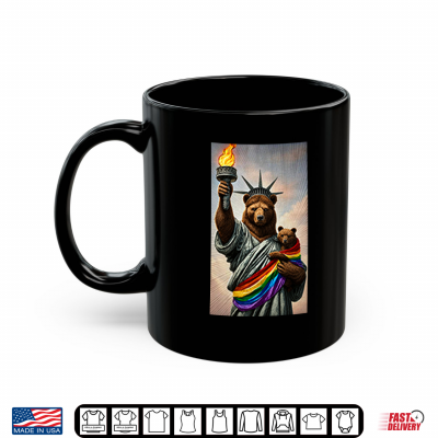 Mug Bear Statue Of Liberty Pride Shirt